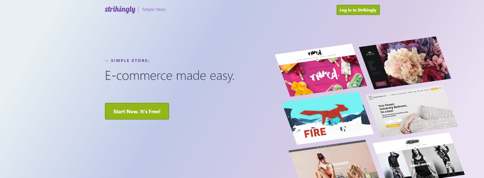 Strikingly's simple store sign-up page Strikingly's simple store sign-up page